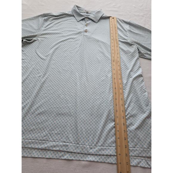 Peter Millar Mens Polo Shirt XL Blue Summer Comfort Skull Pattern Short Sleeve - Picture 2 of 11